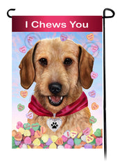 Dachshund Wire Hair Wheaten - Valentine Sweetheart Garden Flag