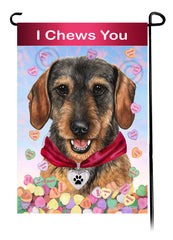 Dachshund Wire Hair Wild Boar - Valentine Sweetheart Garden Flag
