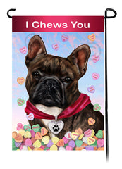 French Bulldog Brindle and White - Valentine Sweetheart Garden Flag