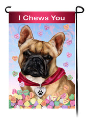 French Bulldog Fawn and White - Valentine Sweetheart Garden Flag