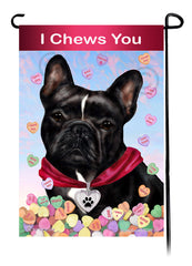 French Bulldog Black and White - Valentine Sweetheart Garden Flag