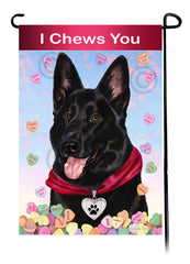 German Shepherd Black - Valentine Sweetheart Garden Flag
