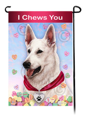 German Shepherd White - Valentine Sweetheart Garden Flag