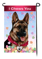 German Shepherd Fawn Sable - Valentine Sweetheart Garden Flag