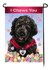 Goldendoodle Black - Valentine Sweetheart Garden Flag