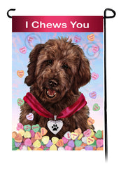 Goldendoodle Chocolate - Valentine Sweetheart Garden Flag
