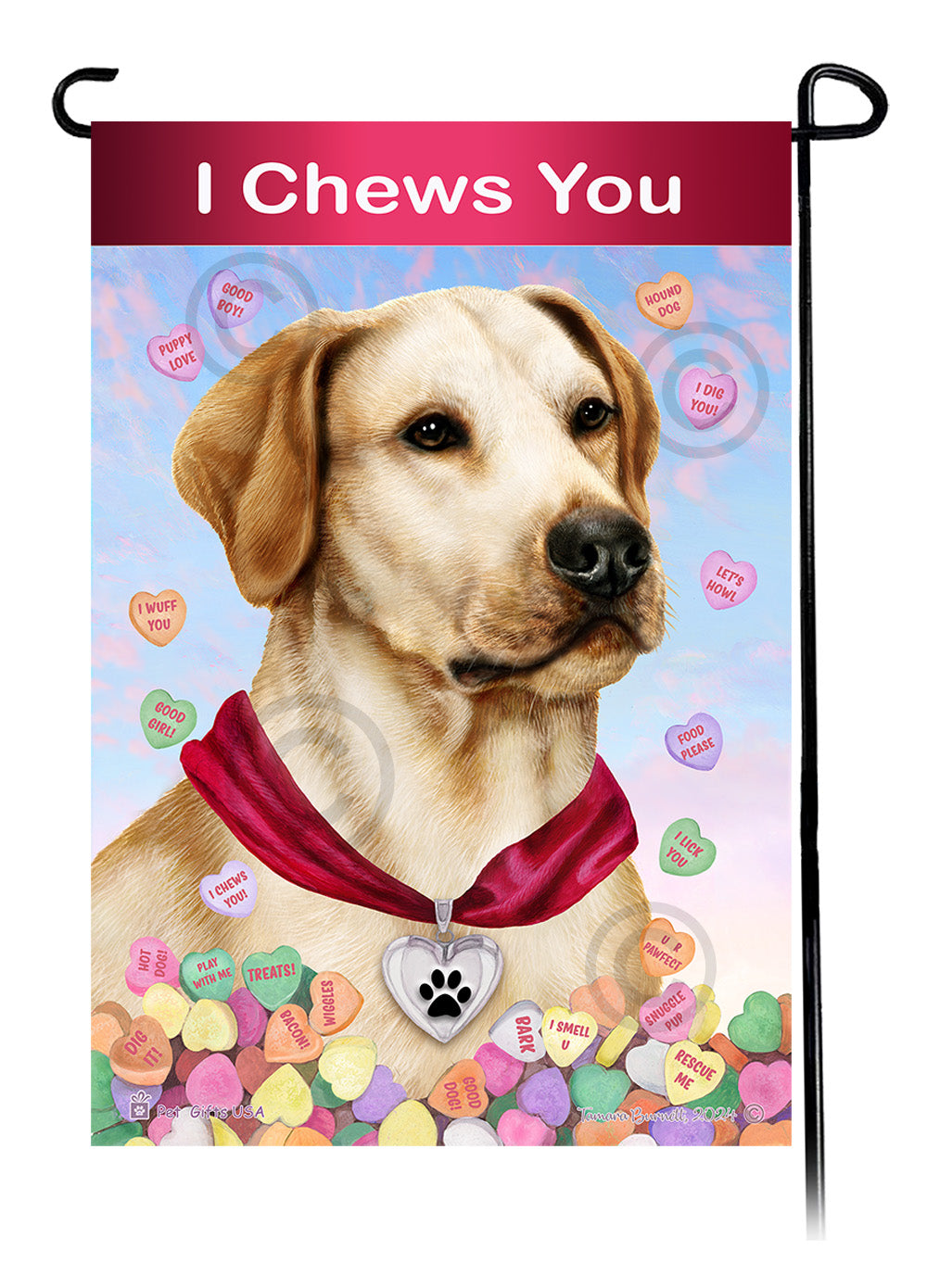 Labrador Retriever American Yellow - Valentine Sweetheart Garden Flag
