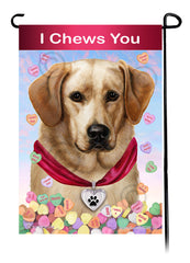 Labrador Retriever Yellow Front Face - Valentine Sweetheart Garden Flag