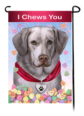 Labrador American Silver Front Face - Valentine Sweetheart Garden Flag