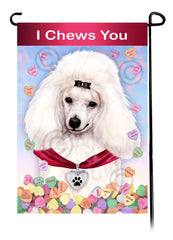 Poodle White Mini - Valentine Sweetheart Garden Flag