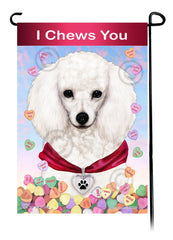 Poodle White - Valentine Sweetheart Garden Flag