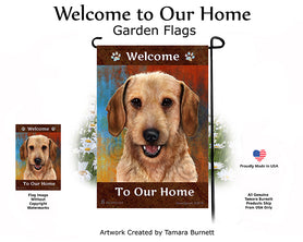 Dachshund WH Wheaten Welcome To Our Home - Garden Flag