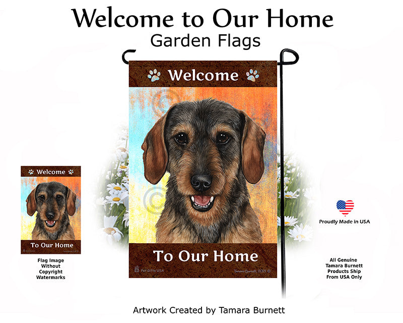 Dachshund WH Wild Boar Welcome To Our Home - Garden Flag