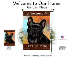 French Bulldog Black Welcome To Our Home - Garden Flag