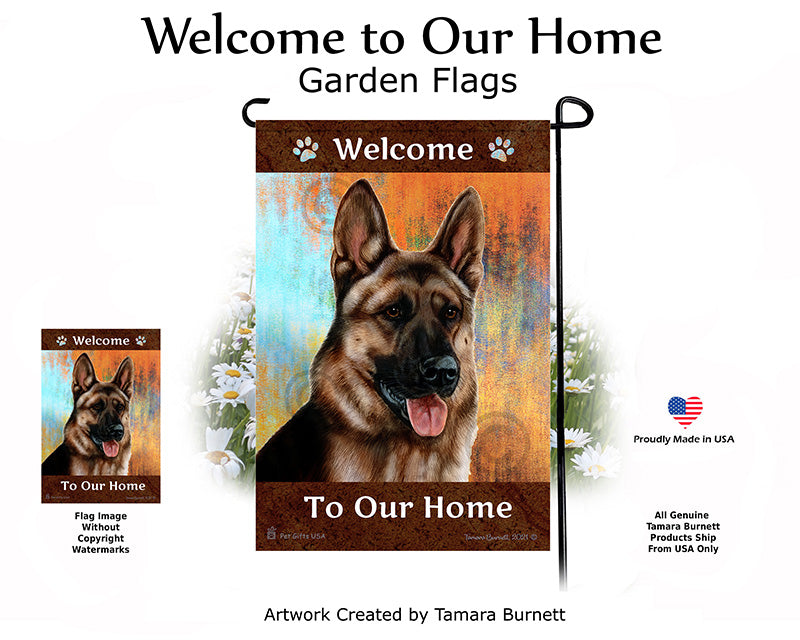 German Shepherd Fawn Sable Welcome To Our Home - Garden Flag