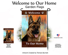 German Shepherd Red Sable Welcome To Our Home - Garden Flag