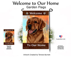 Golden Retriever Red Welcome To Our Home - Garden Flag