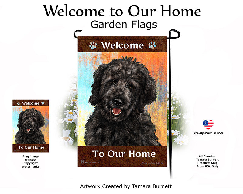 Goldendoodle Black Welcome To Our Home - Garden Flag