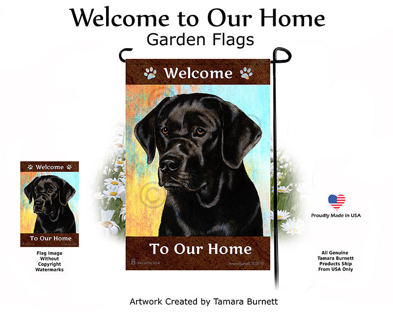Labrador Retriever English Black Welcome To Our Home - Garden Flag