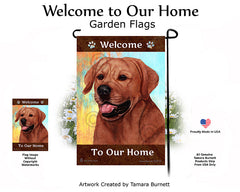 Labrador Retriever English Red Welcome To Our Home - Garden Flag
