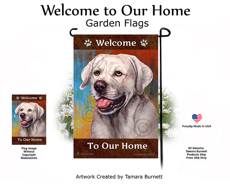 Labrador Retriever English Silver Welcome To Our Home - Garden Flag