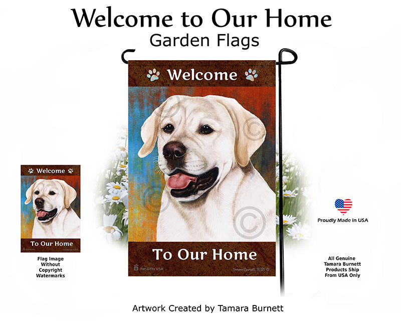 Labrador Retriever English White Welcome To Our Home - Garden Flag