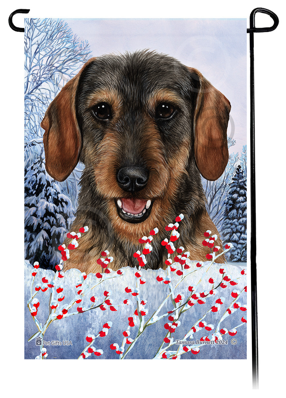 Dachshund (WH Wild Boar) - Winterberries Garden Flag
