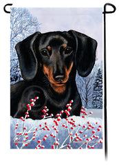Dachshund (SH Black And Tan Style 2) - Winterberries Garden Flag
