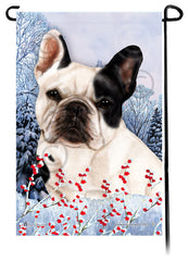 French Bulldog (White And Black) - Winterberries Garden Flag