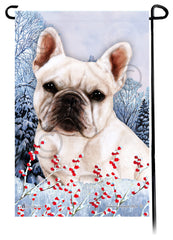 French Bulldog (White) - Winterberries Garden Flag