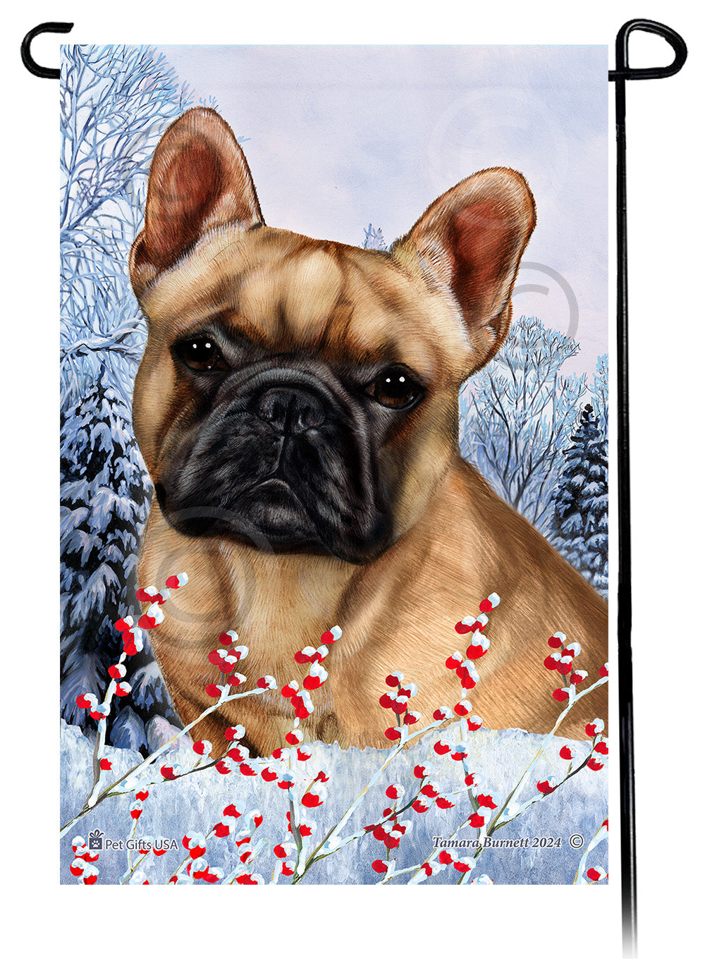 French Bulldog (Fawn) - Winterberries Garden Flag