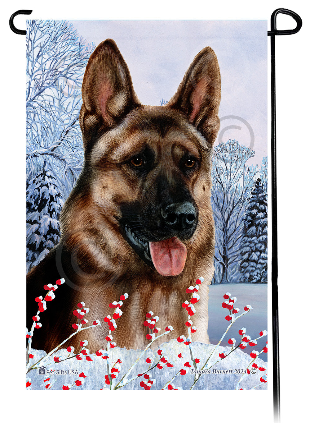 German Shepherd (Fawn) - Winterberries Garden Flag