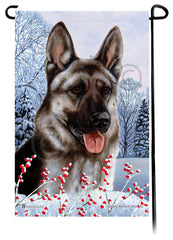 German Shepherd (Silver Sable) - Winterberries Garden Flag