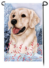 Golden Retriever (White) - Winterberries Garden Flag