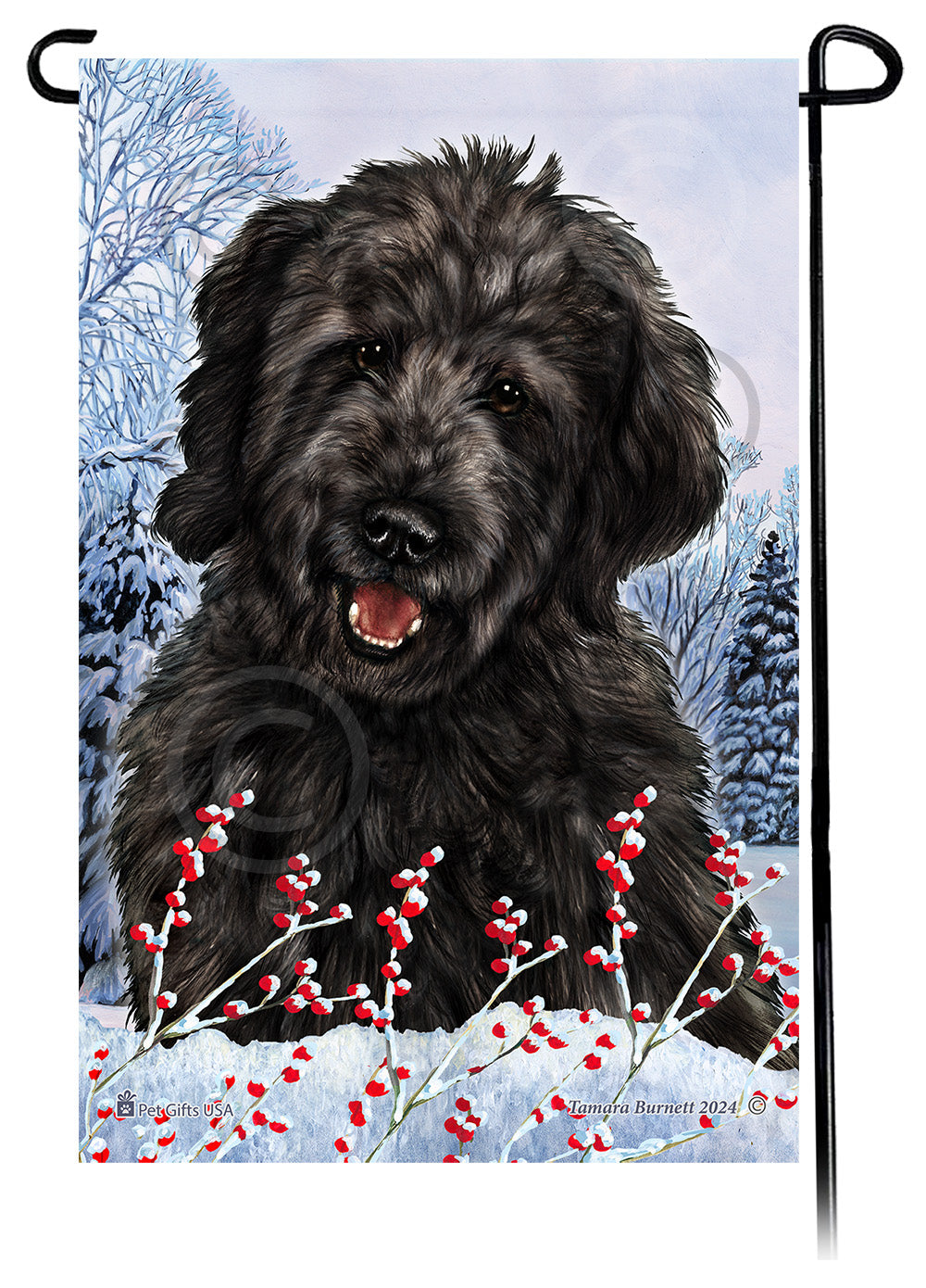 Goldendoodle (Black) - Winterberries Garden Flag