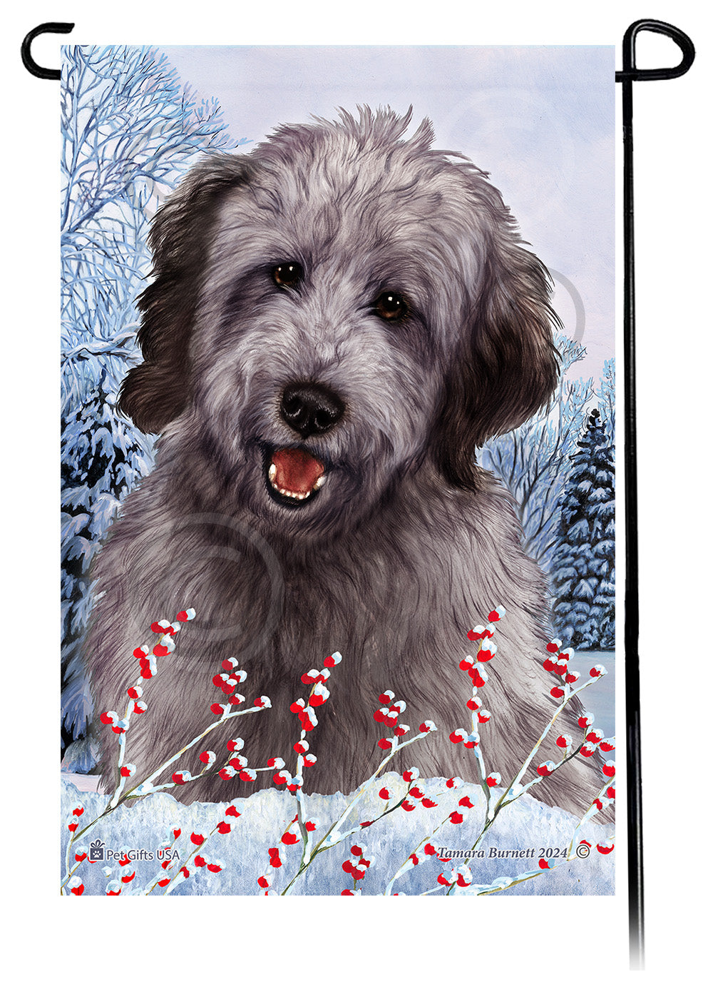 Goldendoodle (Grey) - Winterberries Garden Flag