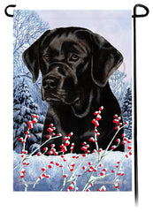 Labrador Retriever (English Black) - Winterberries Garden Flag