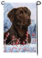 Labrador Retriever (American Chocolate) - Winterberries Garden Flag
