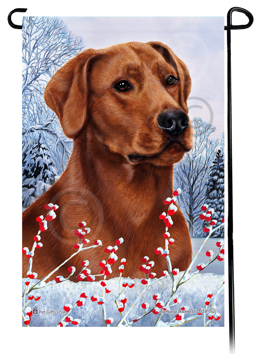 Labrador Retriever (American Red) - Winterberries Garden Flag