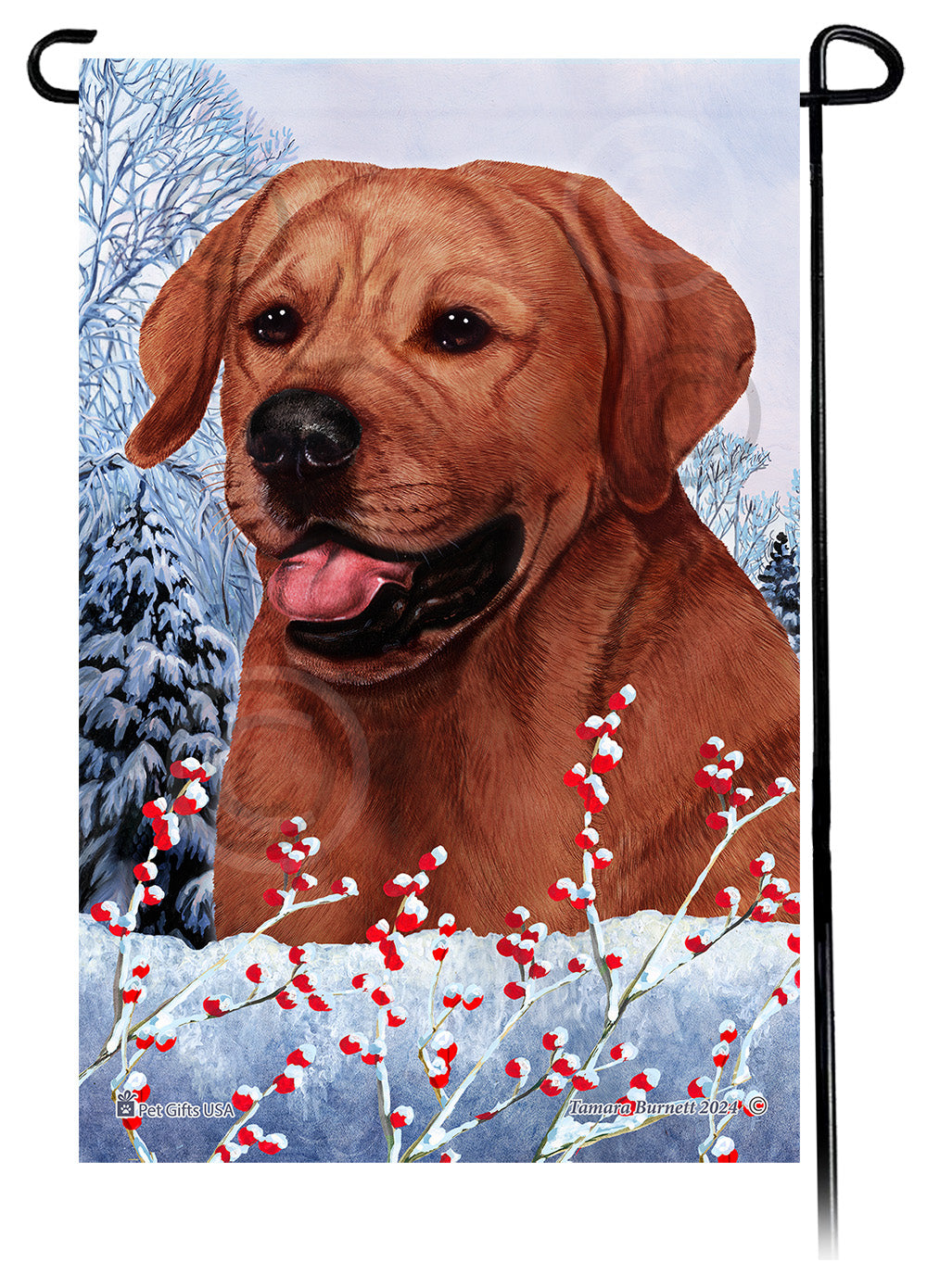 Labrador Retriever (English Red) - Winterberries Garden Flag