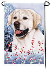 Labrador Retriever (English White) - Winterberries Garden Flag