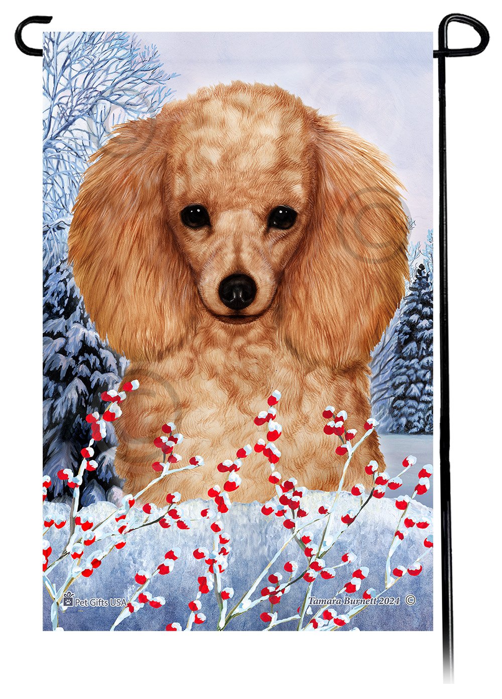 Poodle (Apricot) - Winterberries Garden Flag