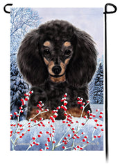 Poodle (Black And Tan) - Winterberries Garden Flag