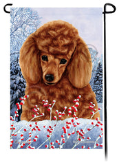 Poodle (Red) - Winterberries Garden Flag