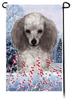 Poodle (Silver) - Winterberries Garden Flag