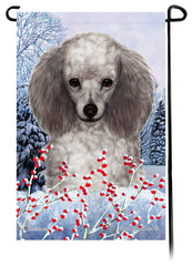 Poodle (Silver) - Winterberries Garden Flag