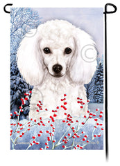Poodle (White) - Winterberries Garden Flag