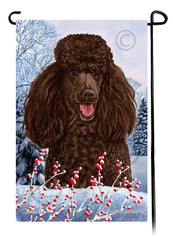 Poodle Standard (Chocolate) - Winterberries Garden Flag