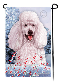 Poodle Standard (White) - Winterberries Garden Flag