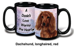 Dachshund Longhaired Red Winter Mug 15 oz
